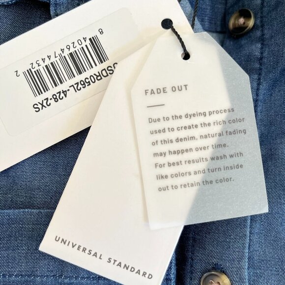 Universal Standard Woman's Blue Chambery Shirt Dress Sz 2xs-6-8 - Picture 9 of 12